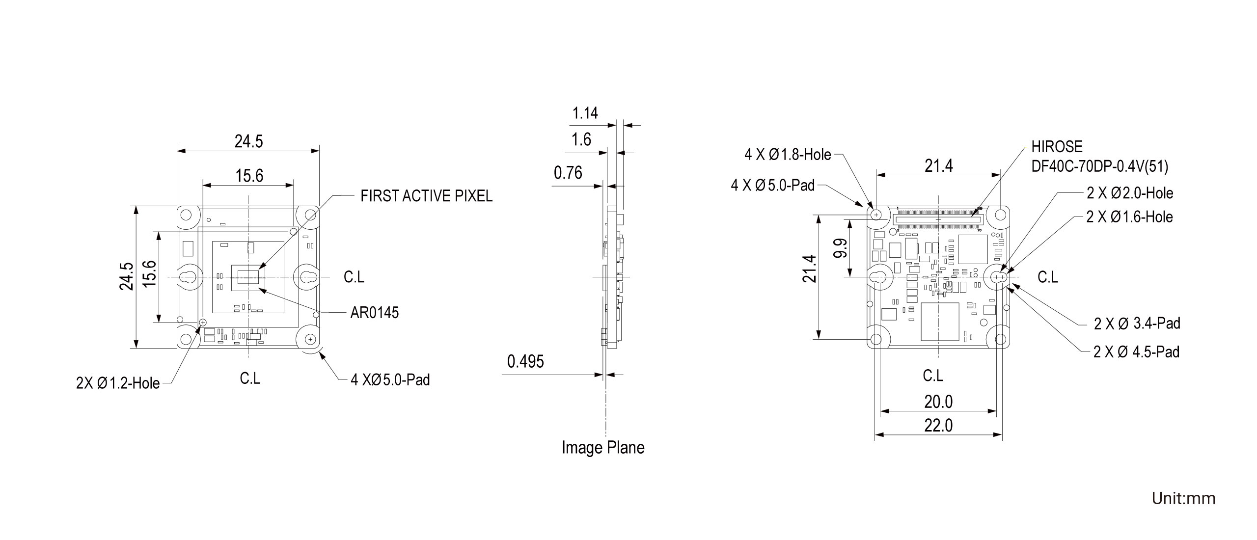 TEVS-AR0145 Dimension