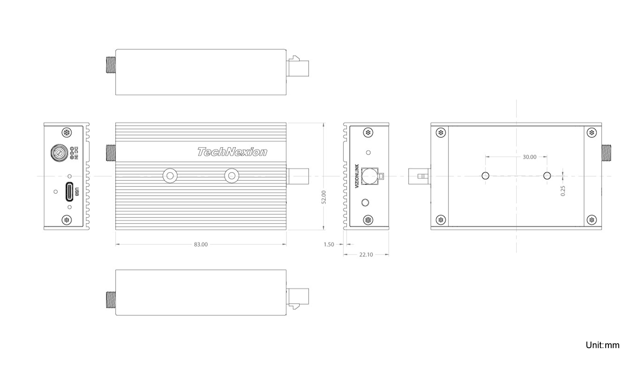 UVC-VL-GM2-1CAM Dimensions