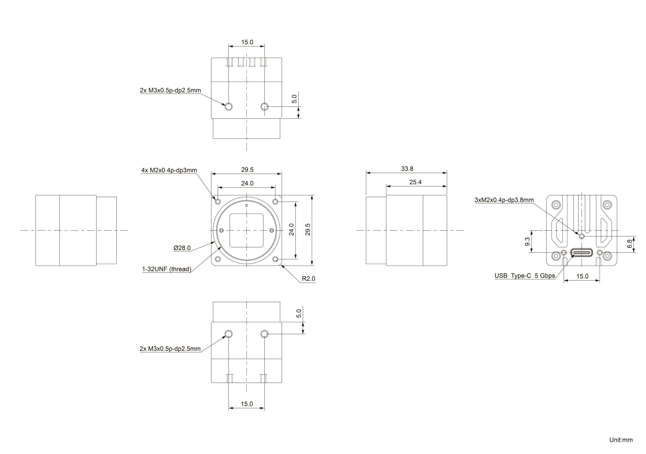 VCI-AR0144-CB Dimensions
