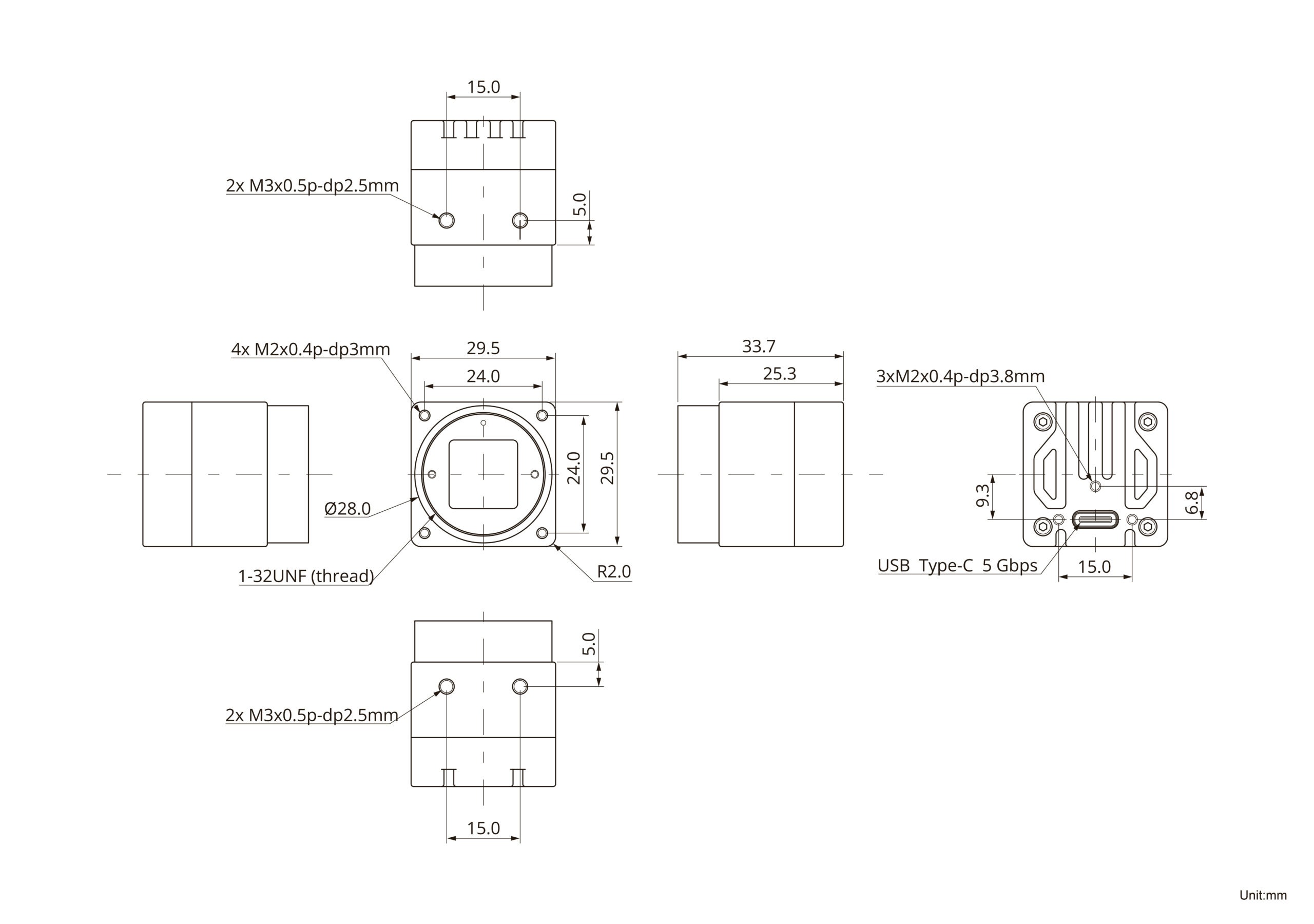 VCI-AR1335-CB Dimensions