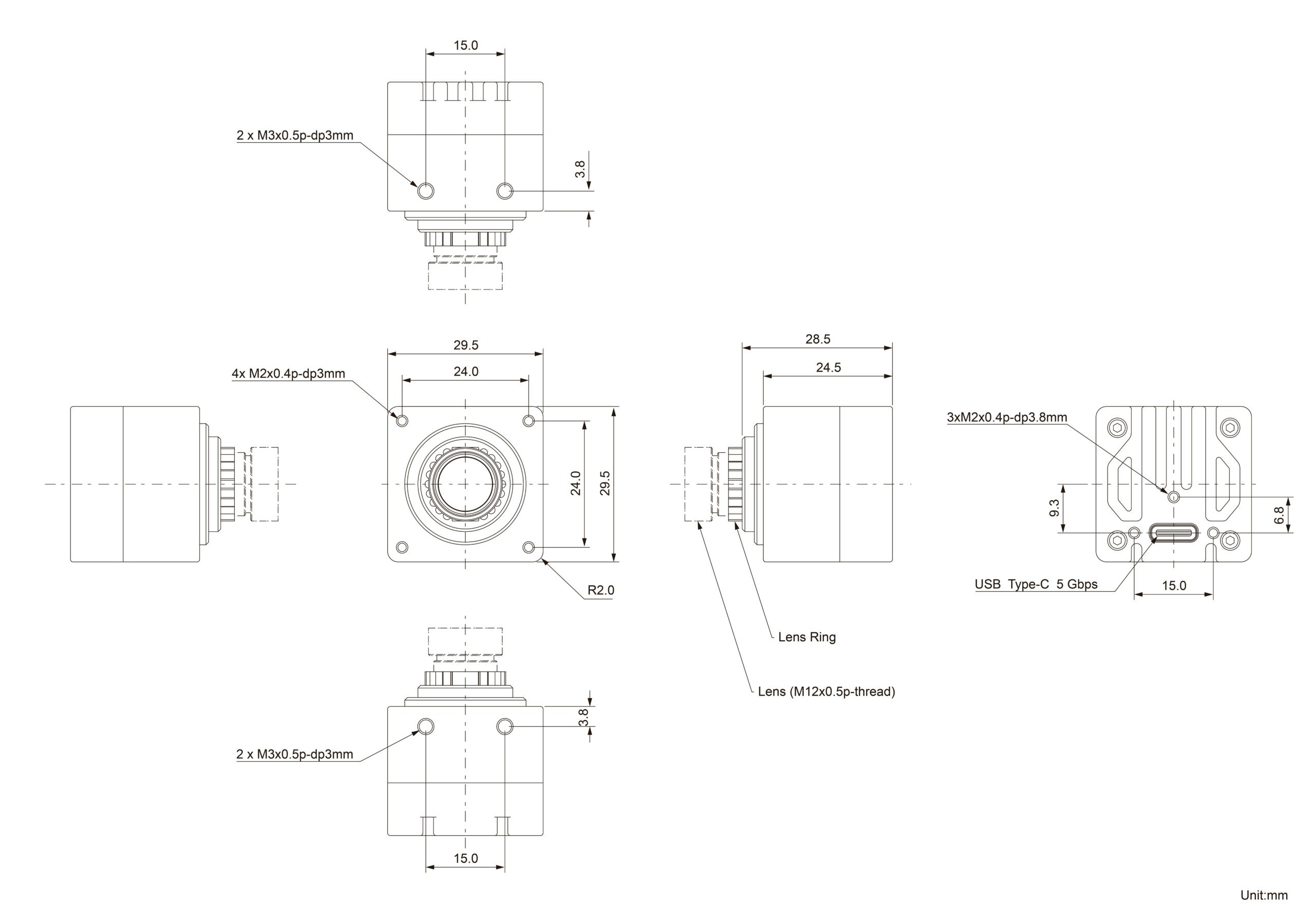 VCS-AR0235-SL Dimensions
