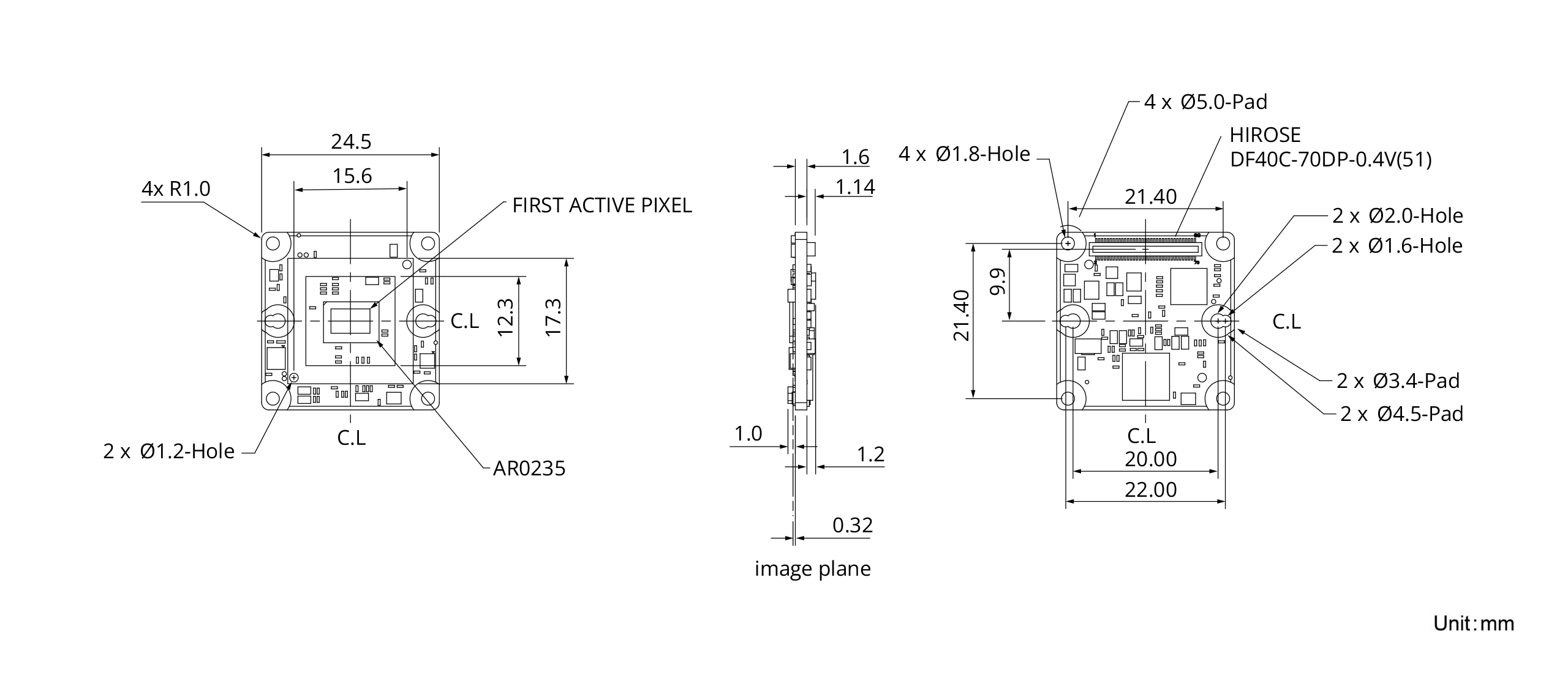 TEVS-AR0235 Dimensions